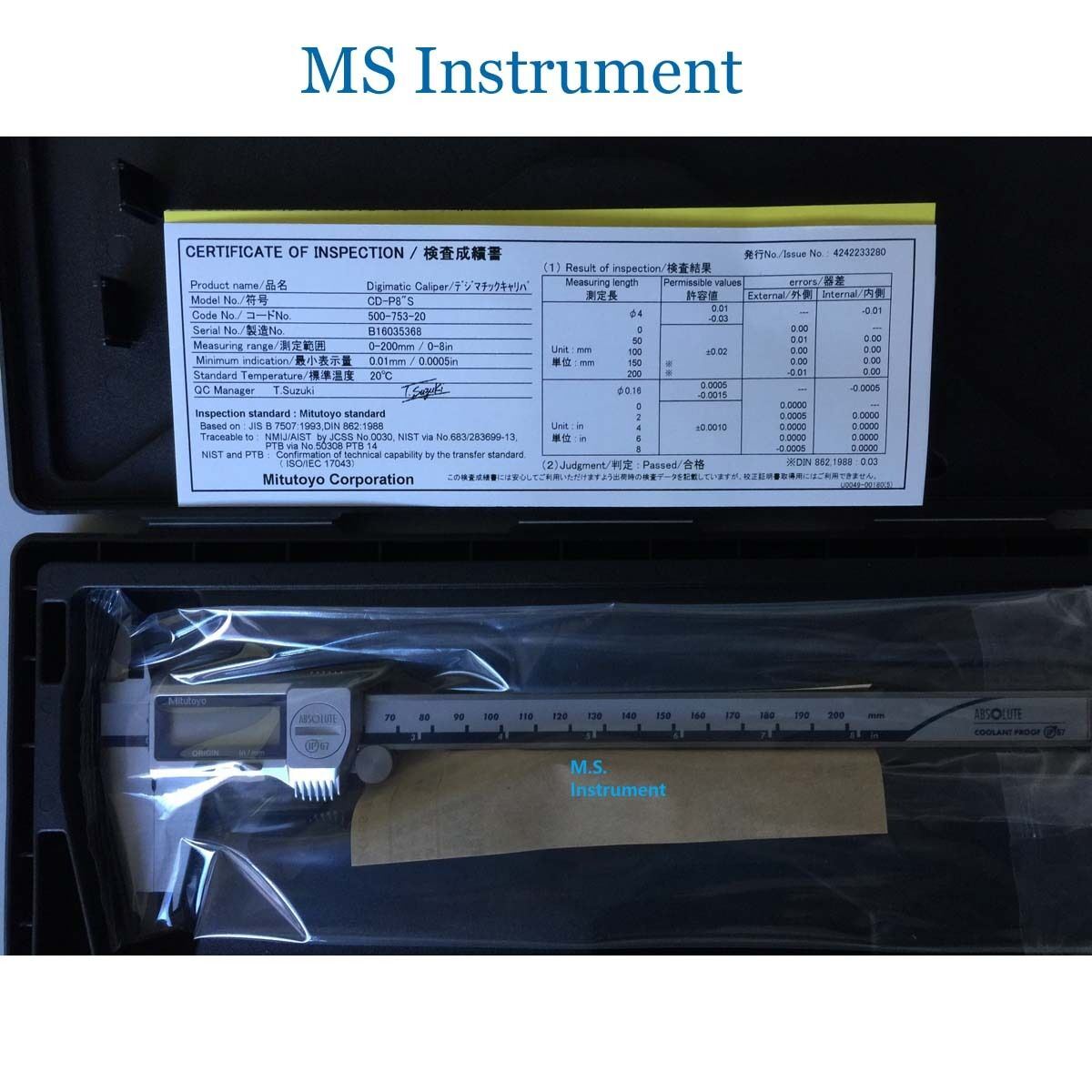 Mitutoyo 8 digital caliper deals coolant proof