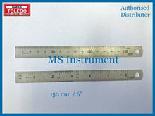 Load image into Gallery viewer, Toledo 150B/6 - Stainless Steel Double Sided Rule Metric / Imperial - 150mm / 6"