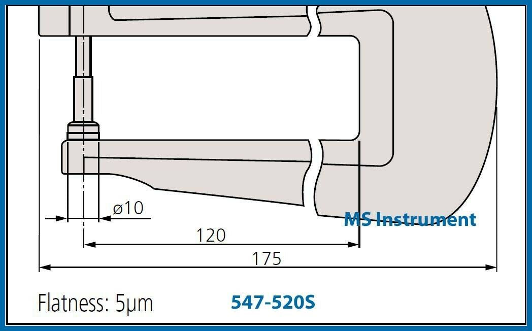 Mitutoyo 547 520s Digital Deep Throat Flat Anvil Thickness Gauge MS mitutoyo-547-520s-digital-deep-throat-flat-anvil-thickness-gauge-ms