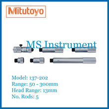 Load image into Gallery viewer, Mitutoyo 137-202 Metric 50-300mm 0.01mm Tubular Inside Micrometer