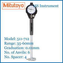Load image into Gallery viewer, Mitutoyo 511-712 Standard Type Metric 35-60mm 0.01mm Bore Gauge