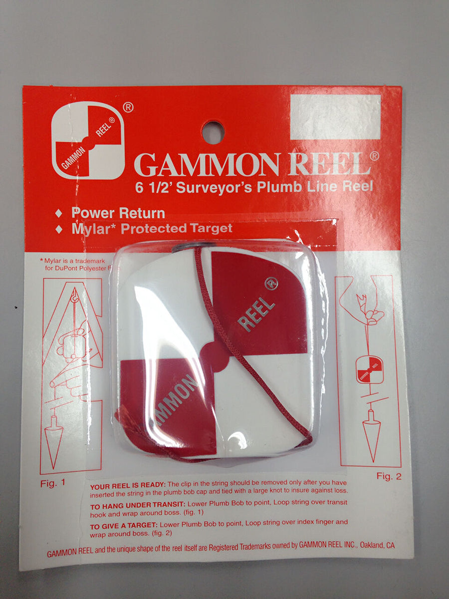 Plumb Bob With String Gammon Reel 012B 12-ft (3.6m) Red Cord With Hi ...
