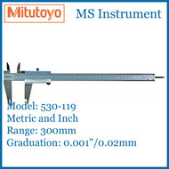 Mitutoyo 530-119 Standard Vernier Caliper 300mm 12